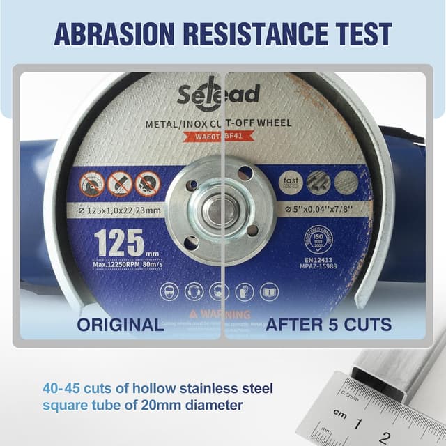 Detalle de Selead 25 PCS 125mm Metal & Stainless Cutting Discs (1.0mm) for Angle Grinders