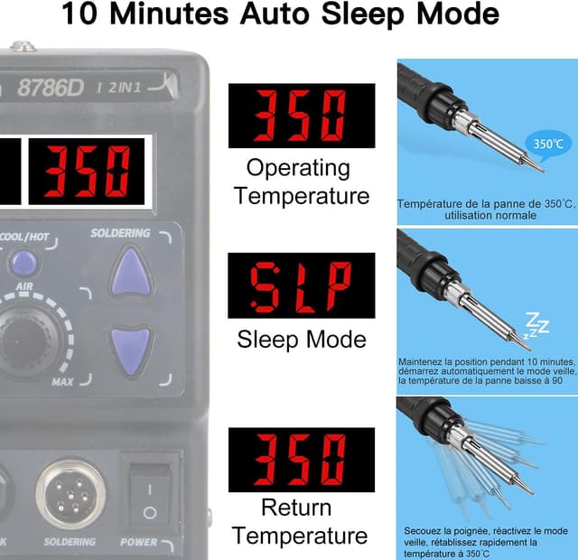 Detalle de Heißluft Lötstation Preciva 8786D mit PID