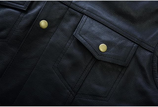 Detalle 2 de Leatherick Chaleco de cuero para moto