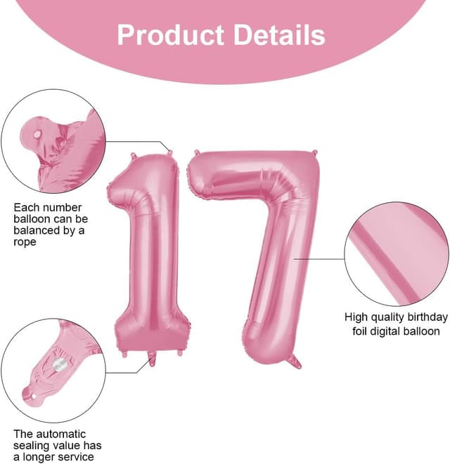 Thumbnail 2 de OFFCUP Ballon 17 Ans Rosé 101 cm