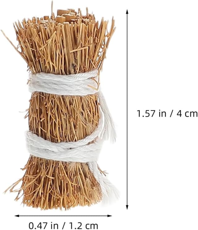 Detalle 2 de Supvox Miniatur-Heuballen-Set mit 6 Stück aus Naturgras für Puppenhaus, DIY-Sandtisch & Fotografie-Requisiten (ca. 4,00 x 1,20 x 1,20 cm)