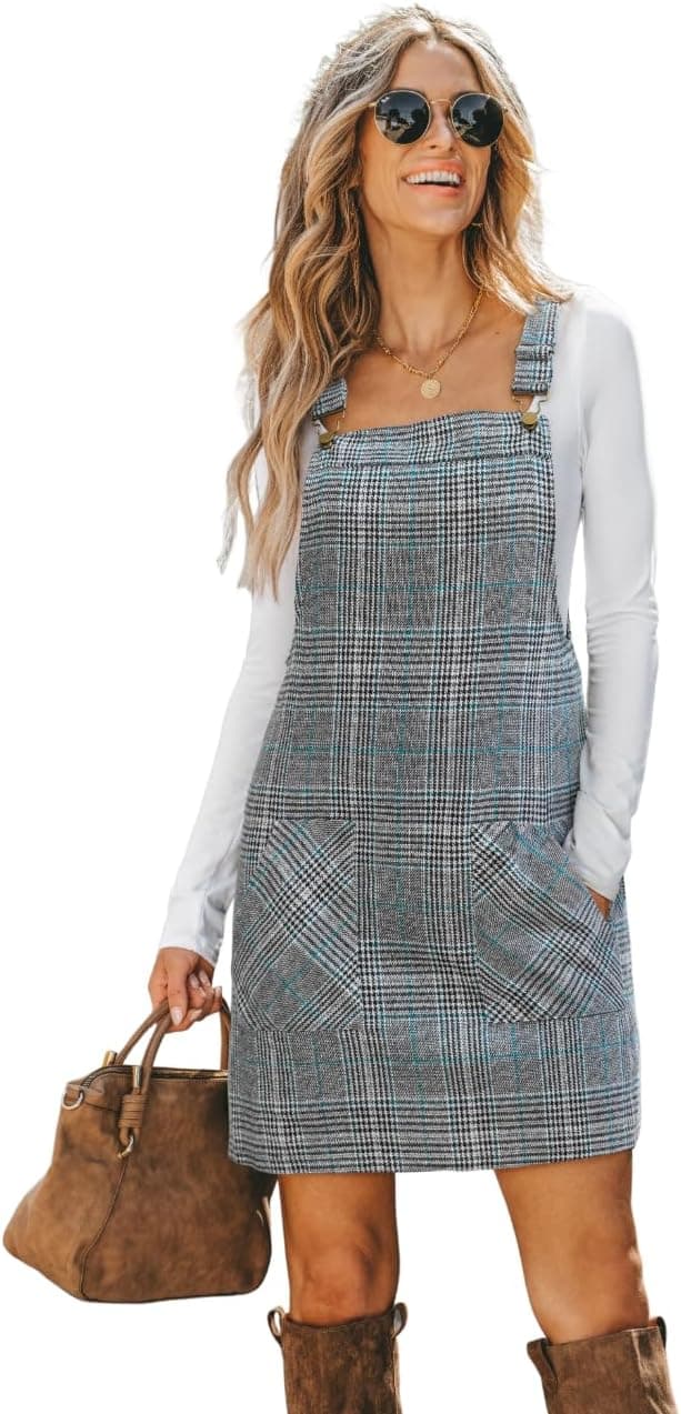 Thumbnail 6 de CUPSHE Damen Latzrock / Latzkleid aus Cord mit quadratischem Ausschnitt und Taschen