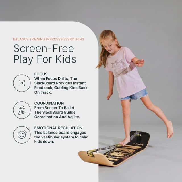 Detalle de GIBBON SlackBoard GiBoard Balance Board – Slackline balance trainer for core, desk workouts & yoga