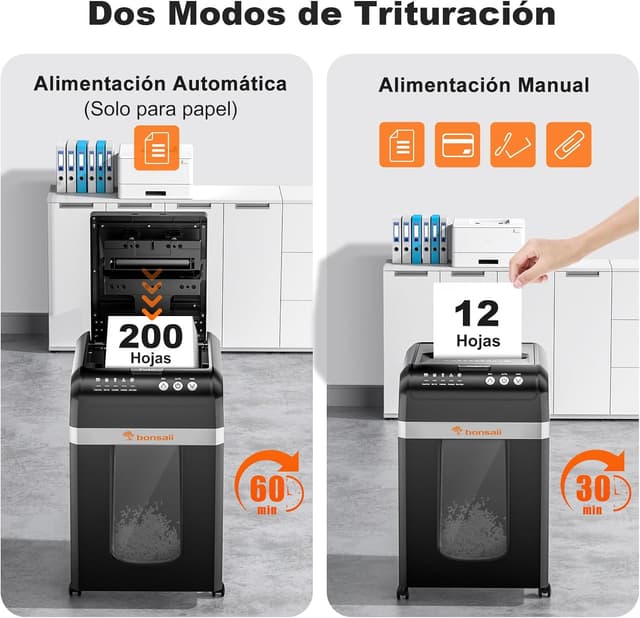 Thumbnail 5 de Bonsaii C283 Trituradora papel 200 hojas micro-cut
