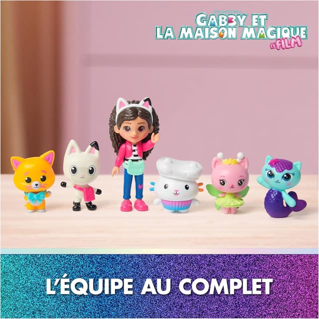 Detalle de Coffret cadeau Gabby et la Maison Magique Le Film – Gabby Dollhouse (6 figurines + 5 accessoires)