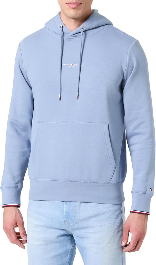 Detalle de Tommy Hilfiger Herren Hoodie – lässiger Kapuzenpullover mit Tunnelzug