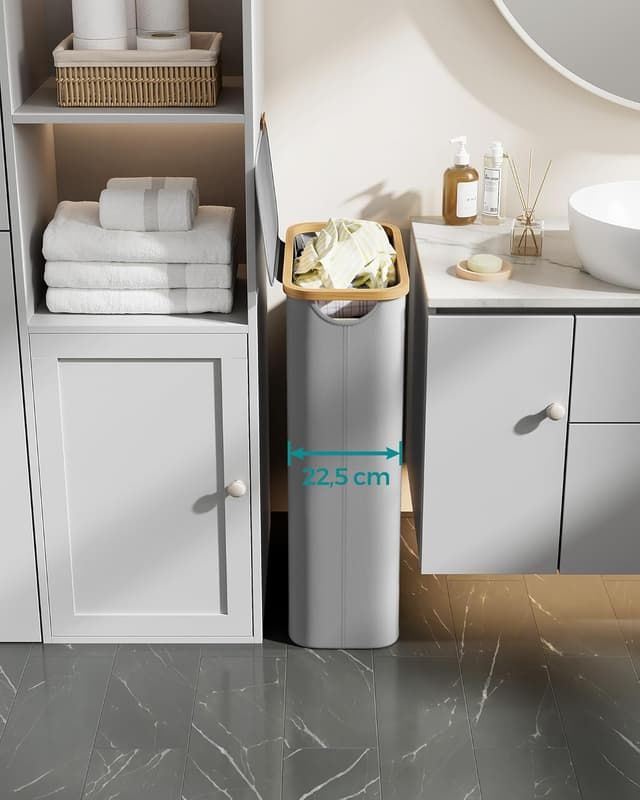 Detalle de SONGMICS Cesto de Ropa 65 L estrecho