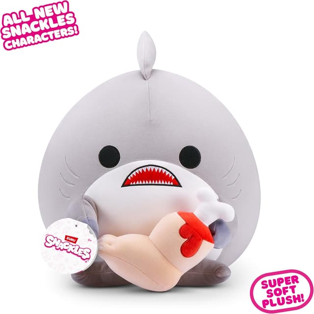 Detalle de Snackles Non-Licensed Series 1 14-inch Plush Shark with Leg (FINN) by ZURU