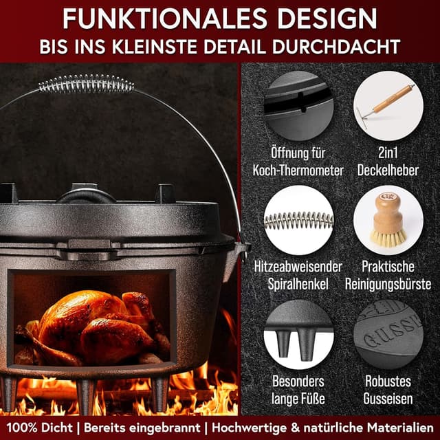 Thumbnail 4 de GUSSKÖNIG Dutch Oven Set 9 L 🍲