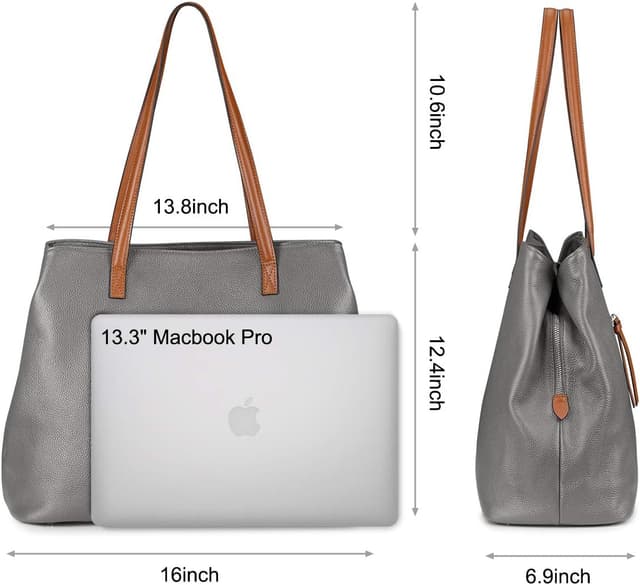 Thumbnail 5 de S-ZONE Sac à main cuir souple 13 pouces