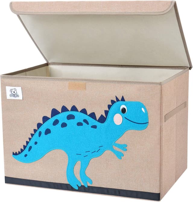 Detalle de CLCROBD Foldable Kids Large Toy Chest (Dinosaur) with Flip-Top Lid