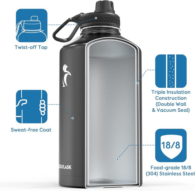 Thumbnail 1 de Coolflask Gallon 128 oz Insulated Water Bottle