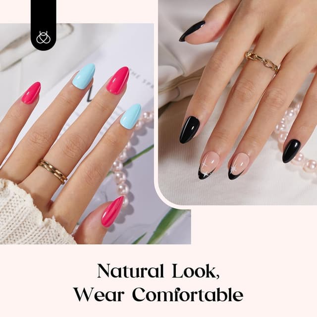 Detalle 2 de Beetles Press on Nails Kit 720pcs short almond press-ons ๐