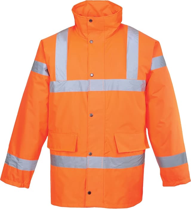 Detalle de Portwest RT30 Giacca da Traffico ad Alta Visibilità Arancione con cappuccio staccabile, XL
