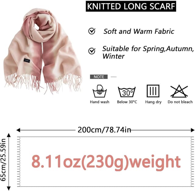 Thumbnail 4 de GTDOOCE Damen Schal Winter 65 x 200 cm