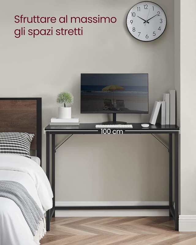 Thumbnail 6 de VASAGLE scrivania per computer LWD041B56 50 x 100 x 76 cm nero ebano e nero inchiostro