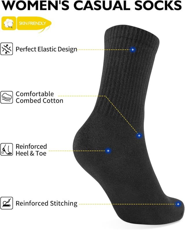 Detalle de CLOSEMATE crew socks 5 pairs cotton