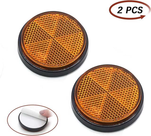 Detalle de ETUKER 2er Pack runde Reflektoren für Anhänger & Torpfosten (selbstklebend, Ø 6 cm)