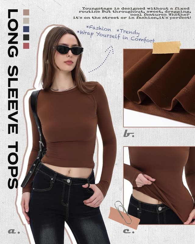 Detalle 2 de GAYHAY Long Sleeve Crop Top 2025