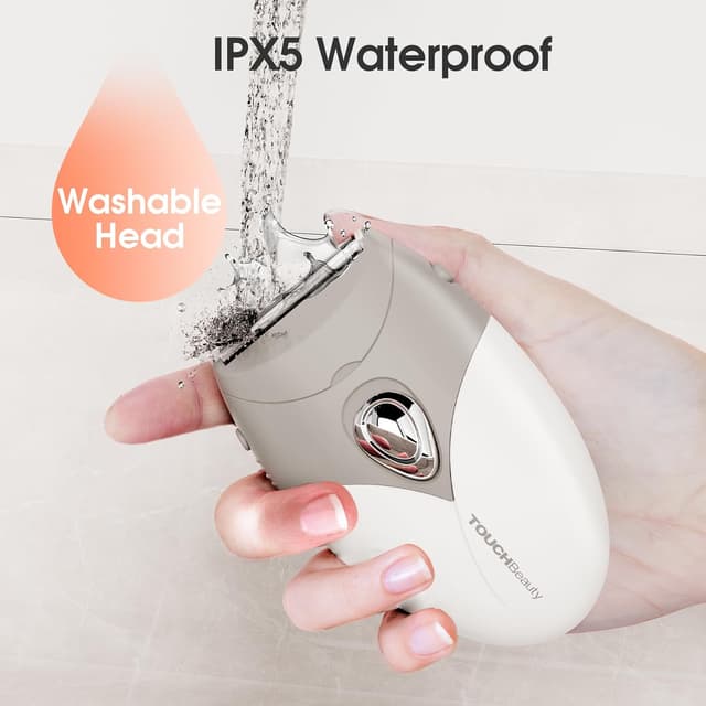 Detalle 2 de TOUCHBeauty Lady Shavers for Women electric razor for face, legs, underarms & bikini line (wet & dry) – Gray