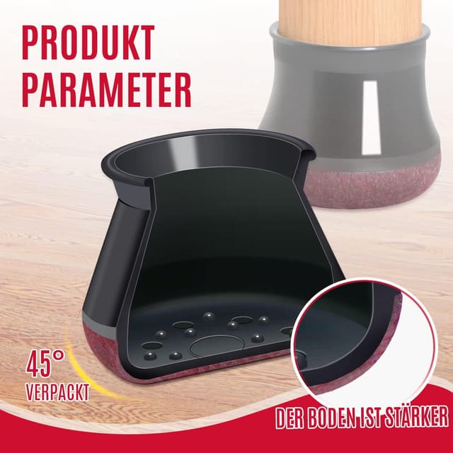 Detalle 2 de OCONDA Stuhlbeinkappen 24 Stück