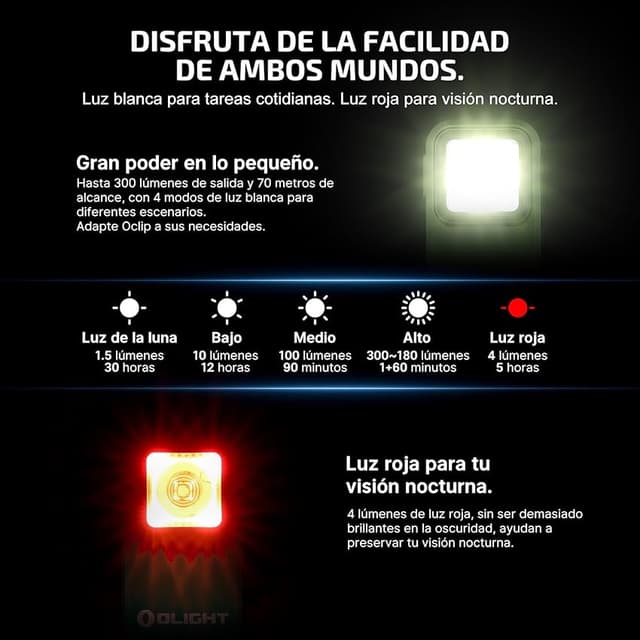 Thumbnail 2 de OLIGHT Oclip Linterna EDC recargable 300 lm 🔦