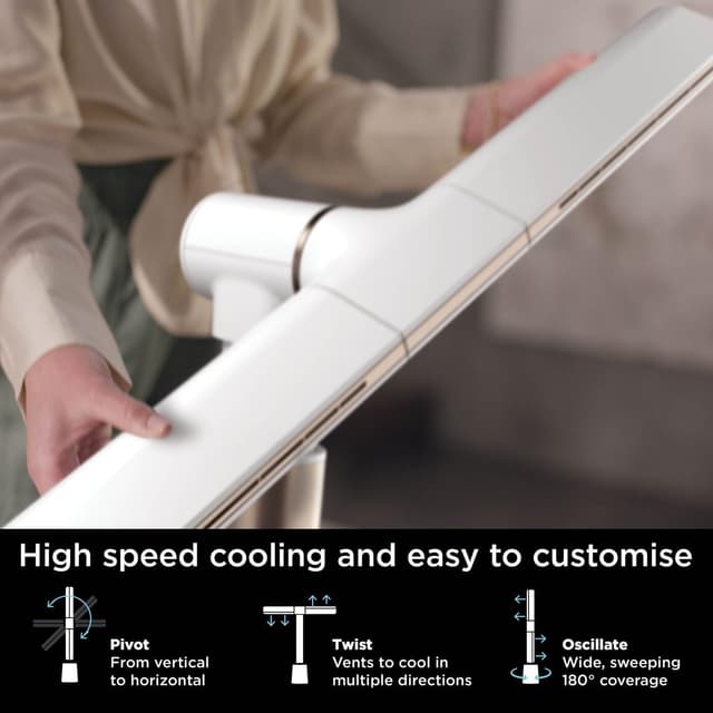 Detalle 2 de Shark TurboBlade Bladeless Tower Fan TF200SUKWH – quiet 10 speeds, 180° oscillation and remote control