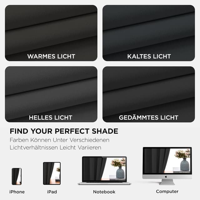 Thumbnail 6 de Joydeco Verdunkelungsvorhang mit Ösen 2x H137