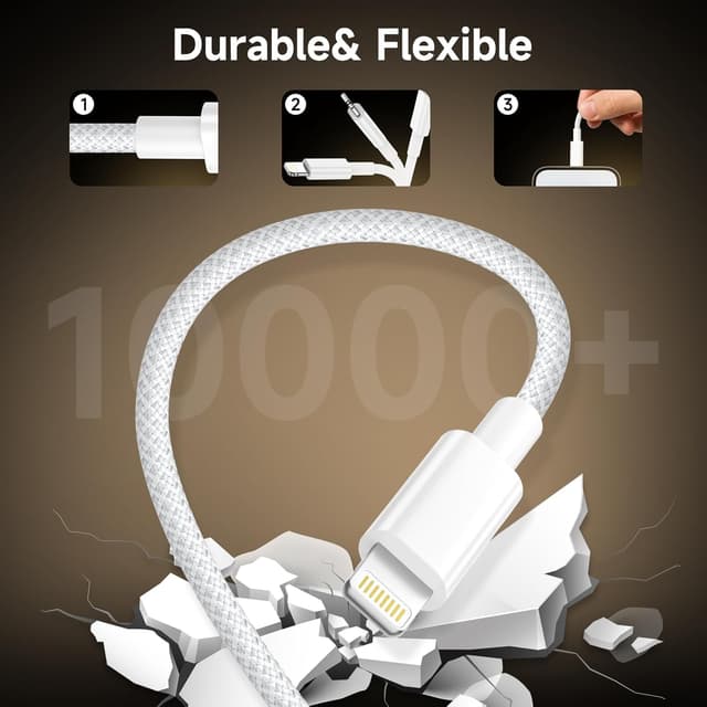 Detalle 1 de Cable iPhone 2M 2Pack MFi carga rápida