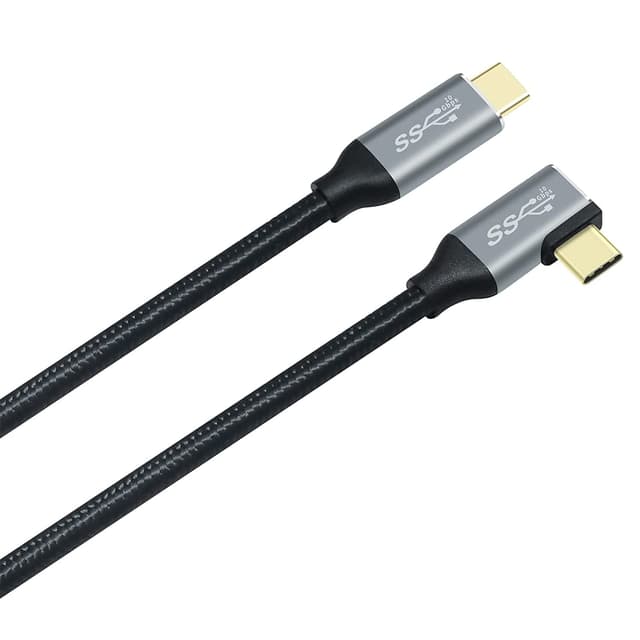 Detalle de DCHAV USB-C to USB-C cable (0.5m), 100W fast charging, 90° right-angle, USB 3.1 Gen 2 10Gbps PD 3.1