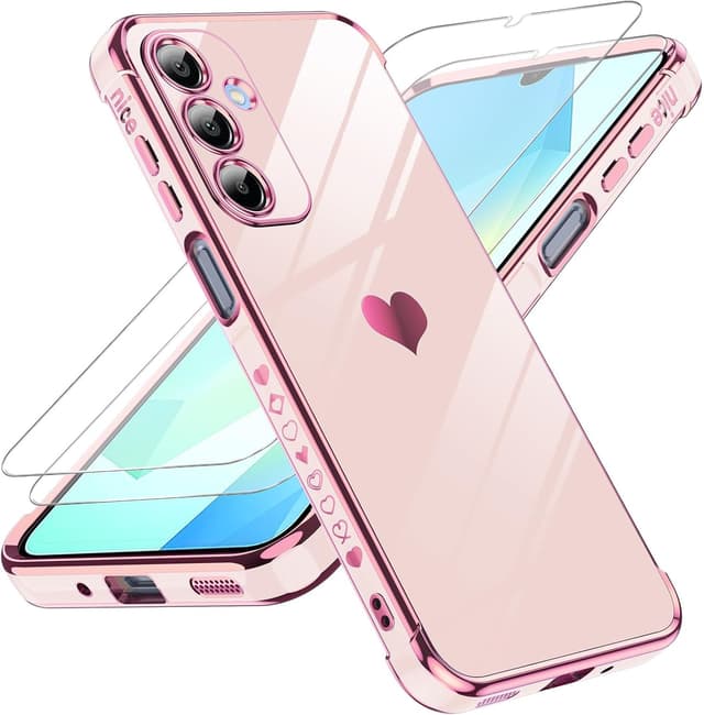 Detalle de LeYi funda Galaxy A16 4G Rosa Corazón