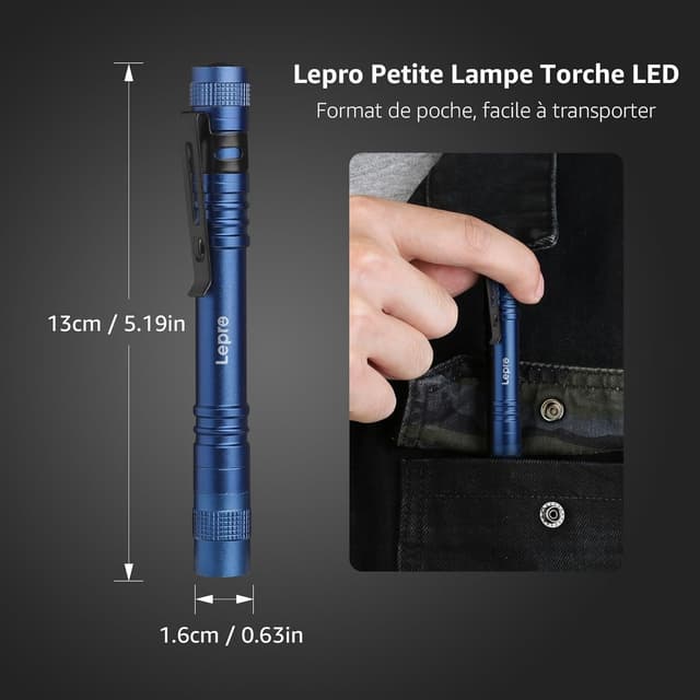 Thumbnail 5 de Lepro Lampe Torche Stylo 13 cm AAA Inclus