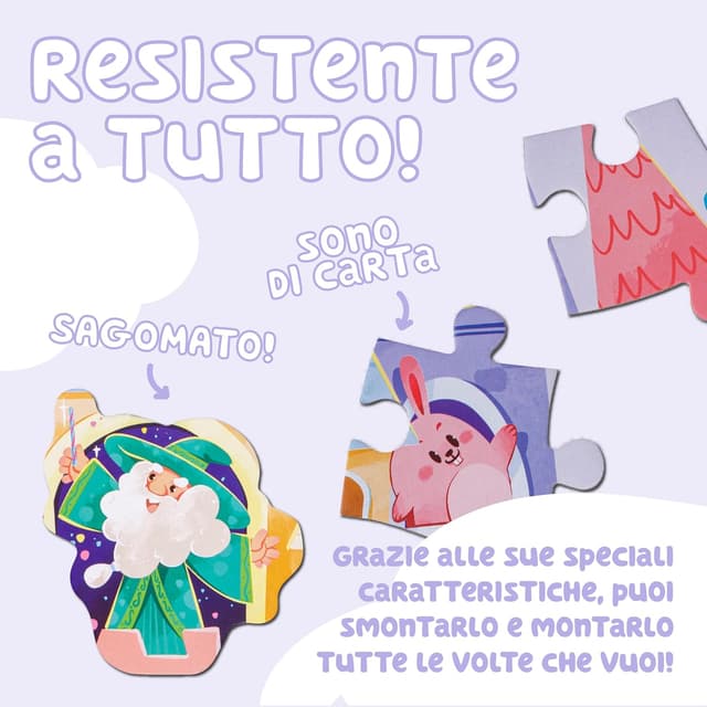 Detalle 2 de Baroni Toys Puzzle sagomato Castello dei Sogni da 60 pezzi per bambini 3+ (51,5x35 cm)