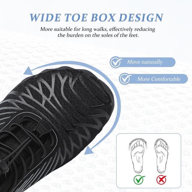 Detalle de Jmzb Barefoot Shoes (Wide Toe Box) for Women & Men — Grounded Walking, Hiking & Trail Running