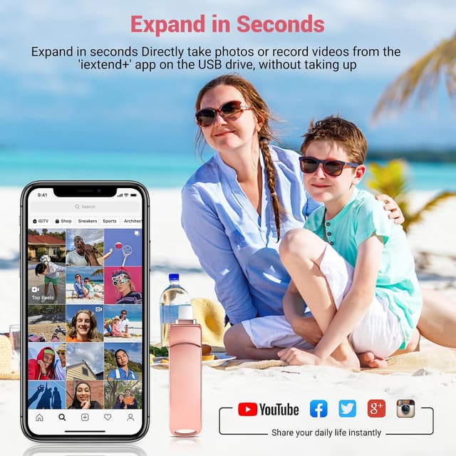 Thumbnail 5 de Clé USB 3.0 256 Go 3 en 1 Rose