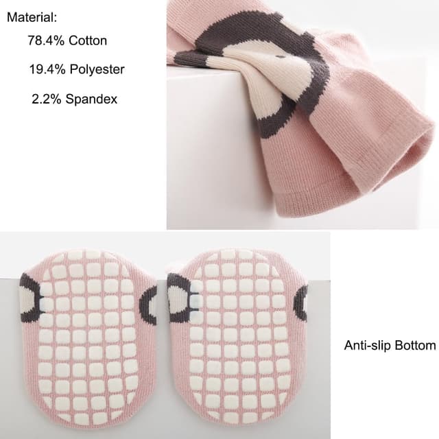 Detalle de Exemaba rutschfeste Griff-Socken für Kleinkinder (5 Paar) – Anti-Rutsch Sportsocken