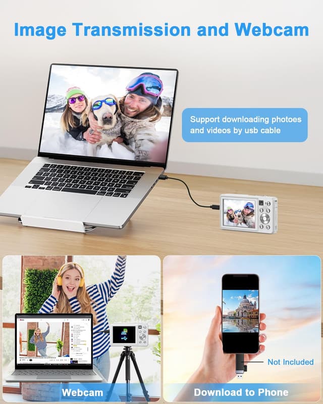 Thumbnail 6 de Camkory 4K 64MP Digitalkamera mit 16x Zoom