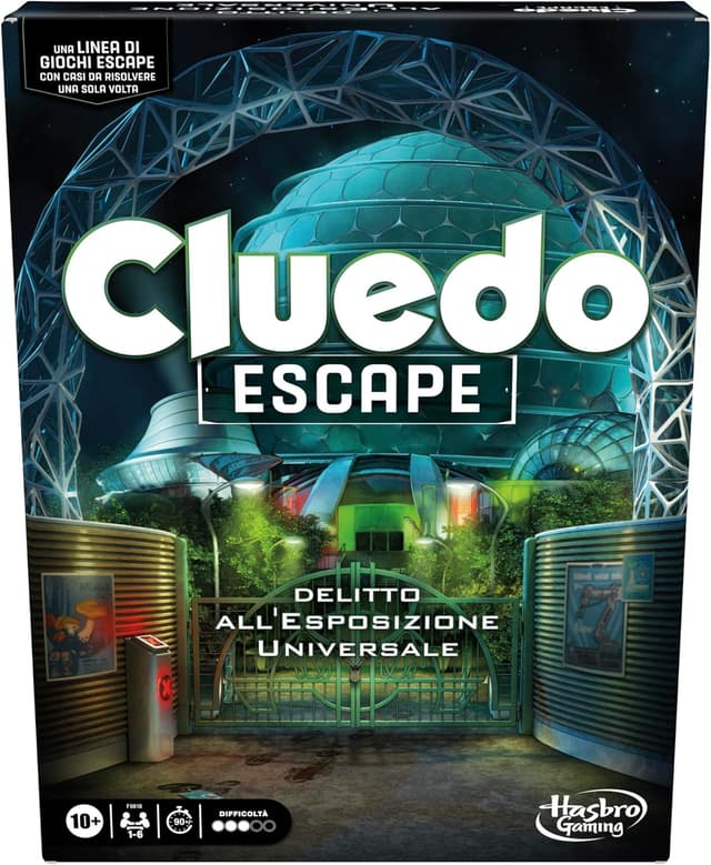 Detalle de Hasbro Gaming Cluedo Escape – Delitto all’Esposizione Universale (gioco da tavolo in stile escape room, 1-6 giocatori)