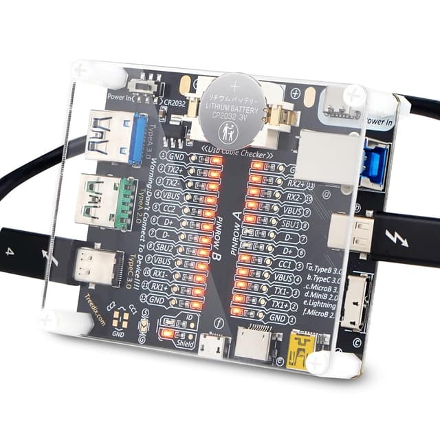 Detalle 2 de Treedix USB-Kabeltester für USB‑C, USB‑A, USB‑B, Micro/Mini und Lightning-Kabel