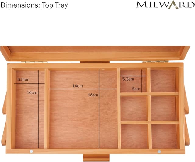 Detalle de Milward boîte de rangement pour couture en porte-à-faux en bois de pin à 3 niveaux