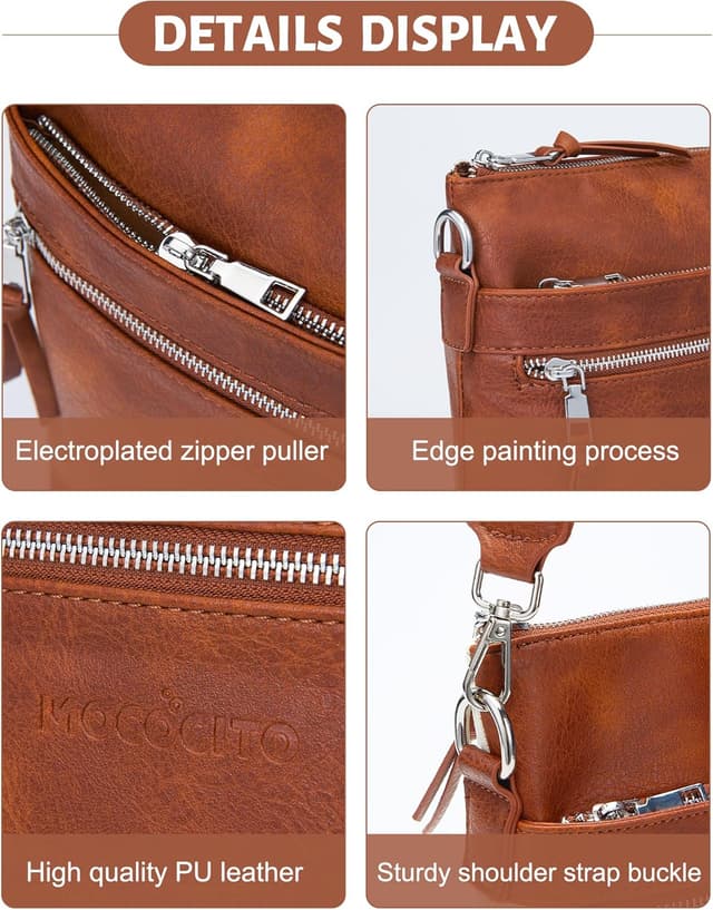 Thumbnail 6 de MOCOCITO Umhängetasche Damen im Crossbody-Style mit breitem, verstellbarem Gurt (29 x 27 x 7,5 cm)