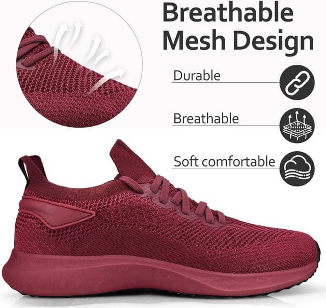 Detalle de Giniros men’s trainers: breathable mesh slip-on walking & running shoes
