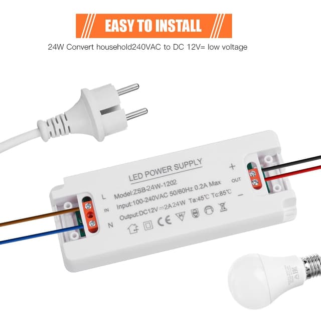 Detalle de AXFEE LED driver 24W 12V 2A for strips