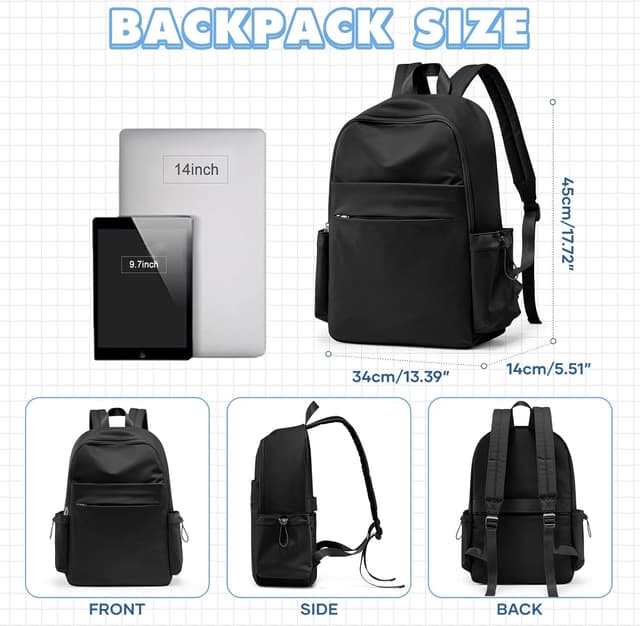 Thumbnail 1 de WEPLAN sac à dos scolaire et collège imperméable 45 × 34 × 14 cm avec poche antivol