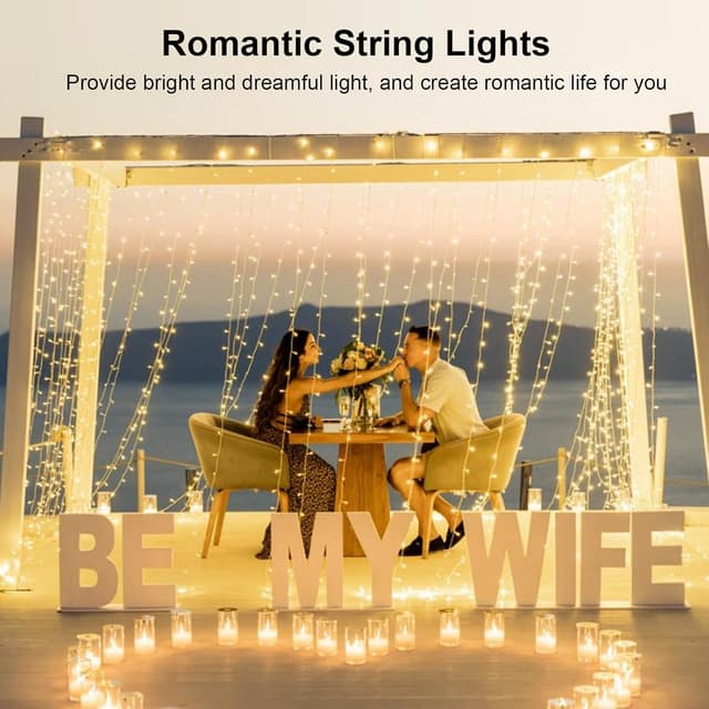 Detalle 1 de LED Lichterkette Außen 20 m (IP44, 200 LED) mit Stecker, warmweiß & 8 Modi