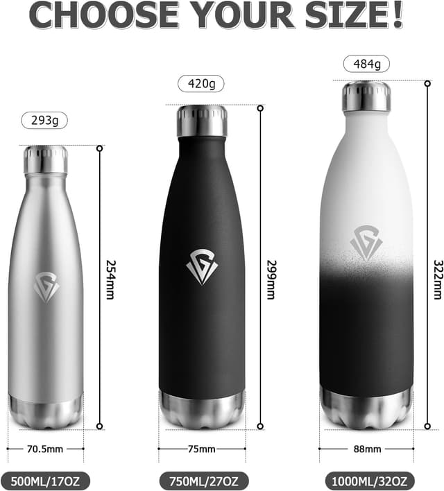 Detalle de Gourde Isotherme 500 ml en inox double paroi Isotherme (sans BPA) – réutilisable et étanche