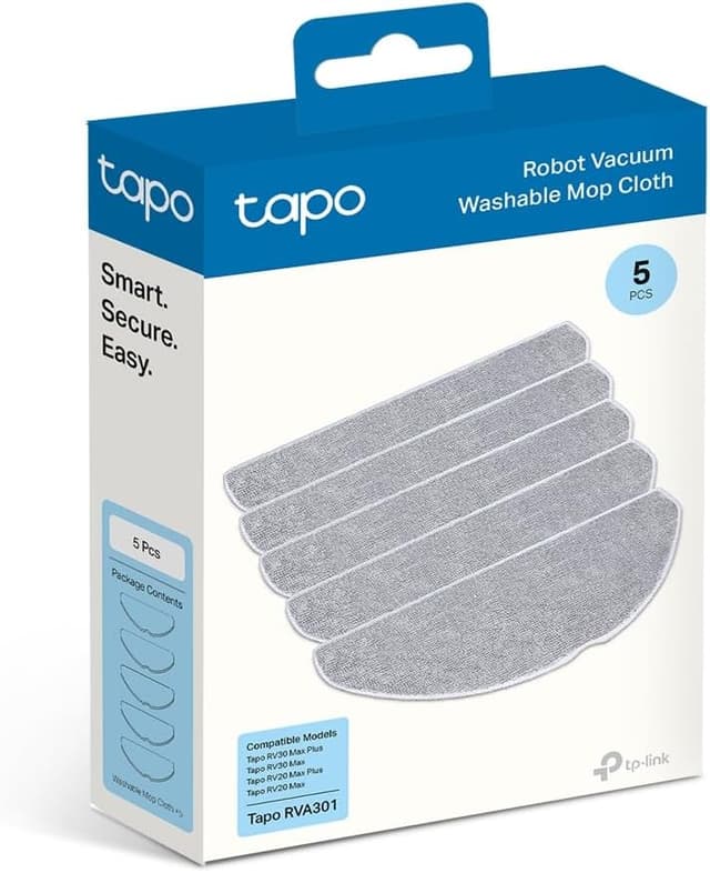 Detalle de Panni lavabili Tapo RVA301 (5 pezzi) per robot aspirapolvere compatibili RV20/30 Max