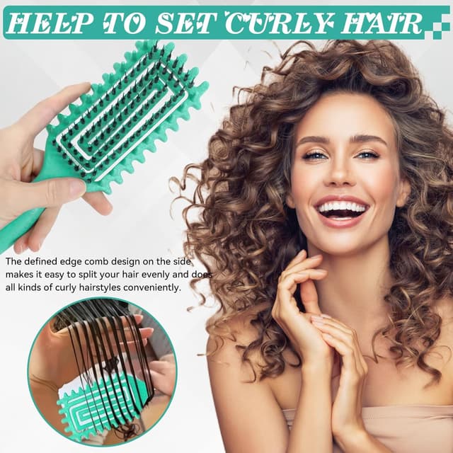 Detalle 2 de SALONKEY Spazzola per capelli ricci districante e antistatica con impugnatura ergonomica