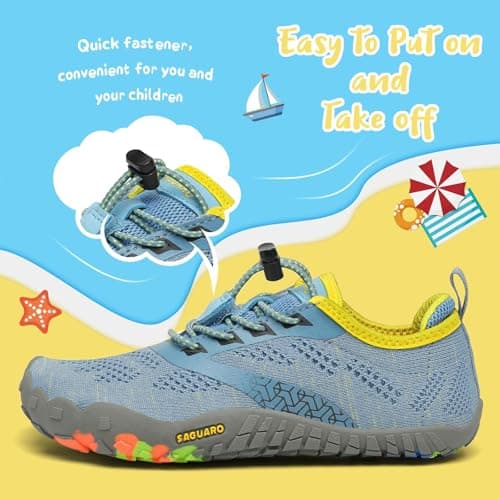 Detalle de SAGUARO zapatillas minimalistas barefoot de secado rápido para niños (turquesa) talla 30 EU