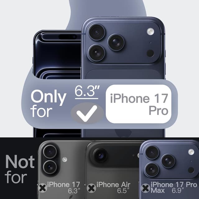 Detalle 2 de JetTech coque silicone liquide pour iPhone 17 Pro (6,3 pouces) – protection intégrale douce et anti-rayures, bleu foncé